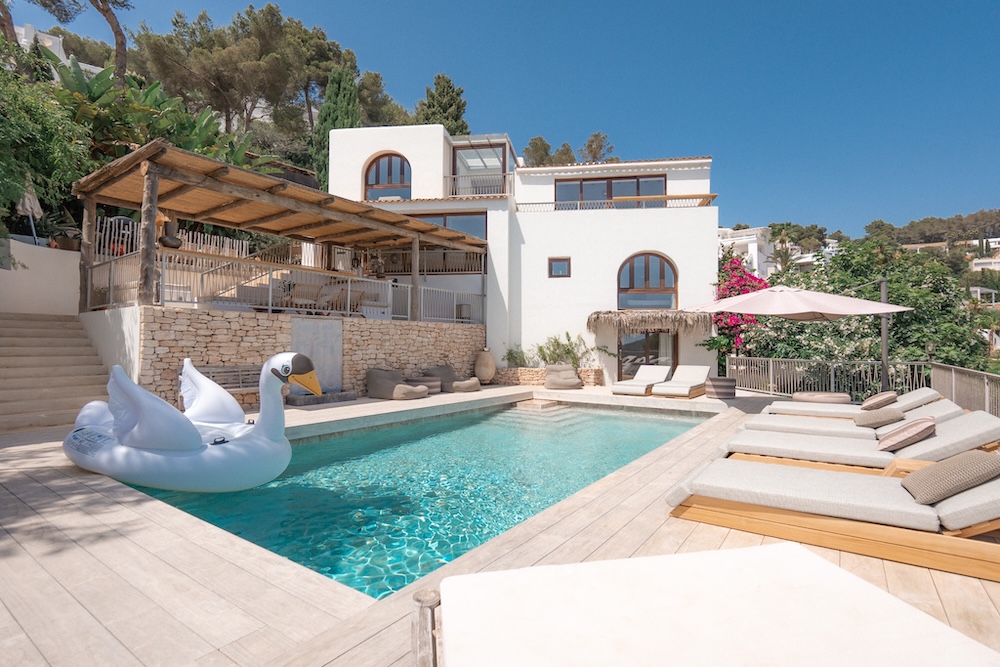 Family friendly villa Ibiza with private pool and sea views in Can Furnet