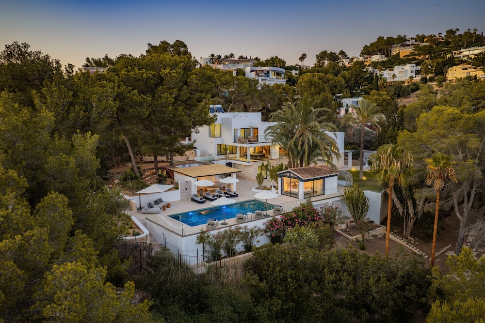 Luxury villa rental Ibiza with panoramic sea views and private pool in Can Furnet